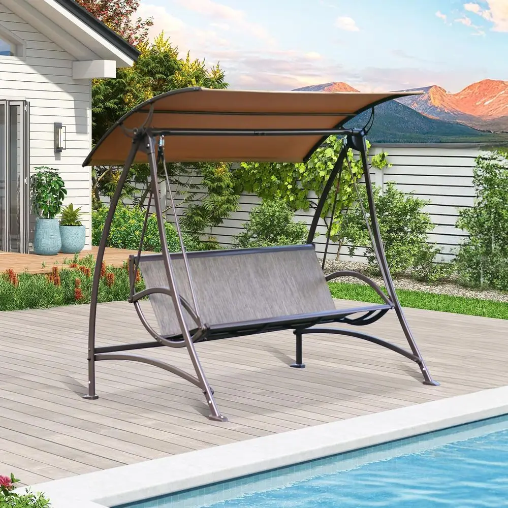 Porch Patio Swing with Adjustable Canopy, 3-seat Swing with Stand, Outdoor Swings w/Armrests, Weather Resistant Steel Frame and
Porch Patio Swing with Adjustable Canopy, 3-seat Swing with Stand, Outdoor Swings w/Armrests, Weather Resistant Steel Frame and