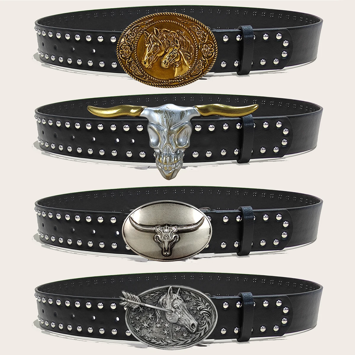 New Belts For Women High Quality Luxury Brand Punk Gothic Rivet Black Jeans Unisex Men's Belt Paw Skull Buckle Waistband Male
New Belts For Women High Quality Luxury Brand Punk Gothic Rivet Black Jeans Unisex Men's Belt Paw Skull Buckle Waistband Male
