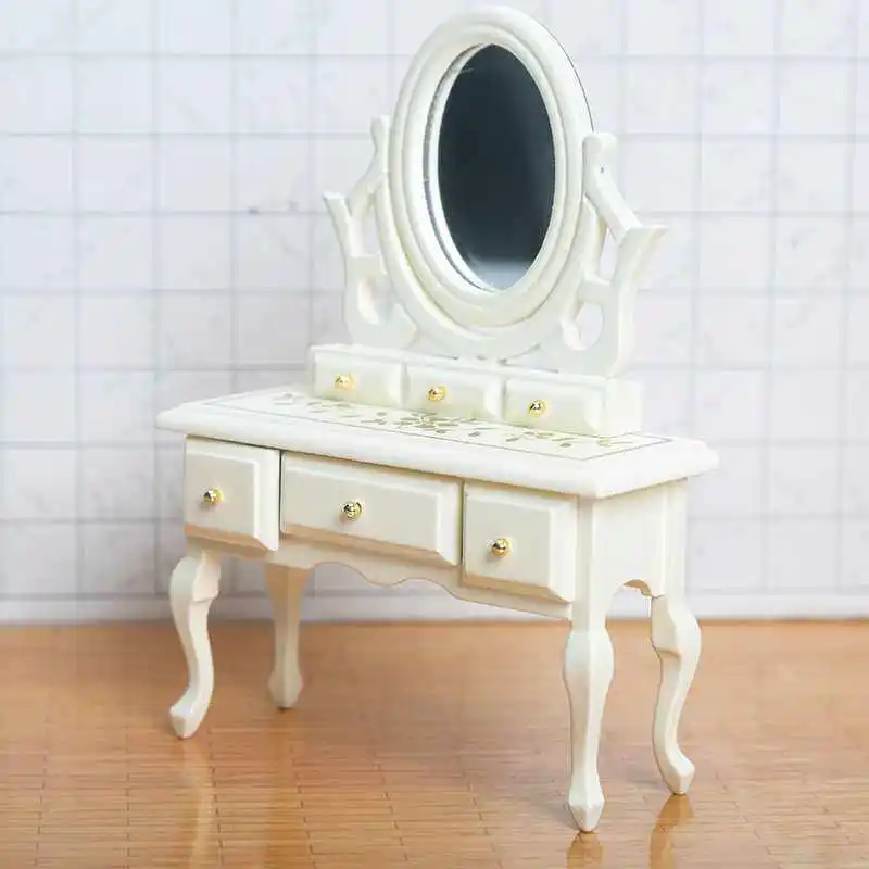 1:12 Scale Miniature Wooden Vanity Table with Mirror, Dollhouse Bedroom Furniture for OB11 Doll Collector Display
1:12 Scale Miniature Wooden Vanity Table with Mirror, Dollhouse Bedroom Furniture for OB11 Doll Collector Display