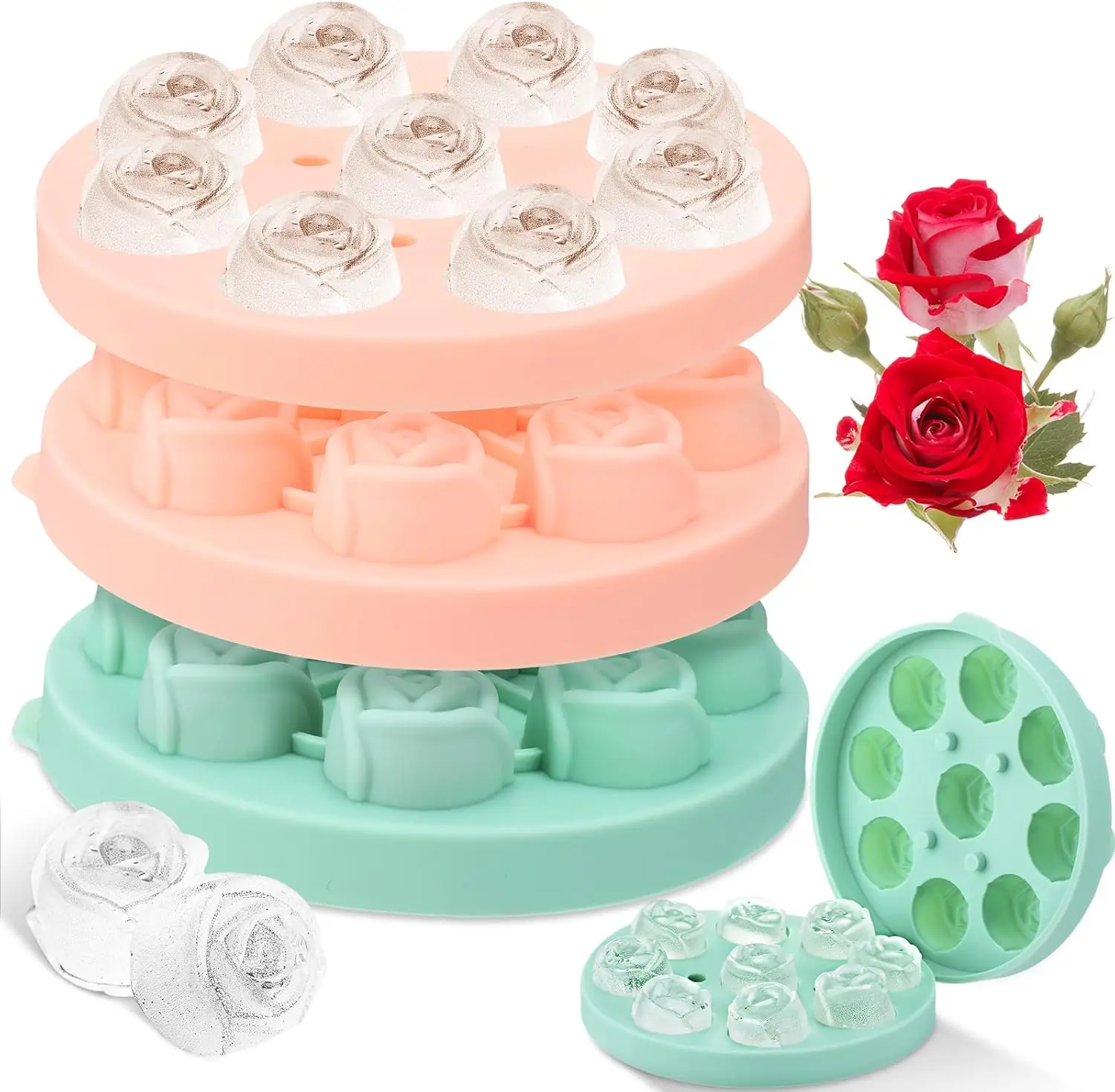 2 Pieces 3D Rose Ice Mold 1.4 Inch Silicone Flower Ice Cube Trays Rose Silicone Mold for Freezer Whiskey Wine Cocktails Juice Bo
2 Pieces 3D Rose Ice Mold 1.4 Inch Silicone Flower Ice Cube Trays Rose Silicone Mold for Freezer Whiskey Wine Cocktails Juice Bo