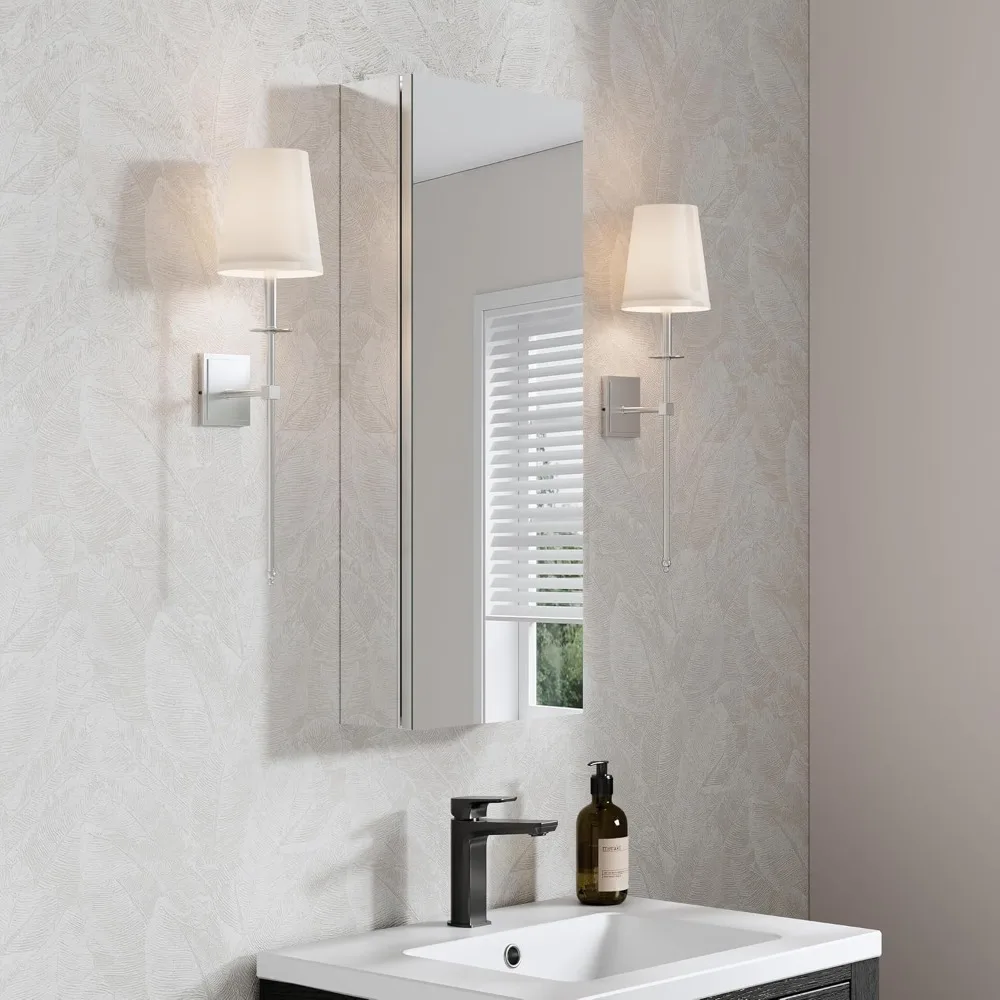 12 x 30 Bathroom Medicine Cabinet, Anodized Chrome Aluminum Frame, Medicine Cabinet with Adjustable Glass Shelves, Bathr
12 x 30 Bathroom Medicine Cabinet, Anodized Chrome Aluminum Frame, Medicine Cabinet with Adjustable Glass Shelves, Bathr