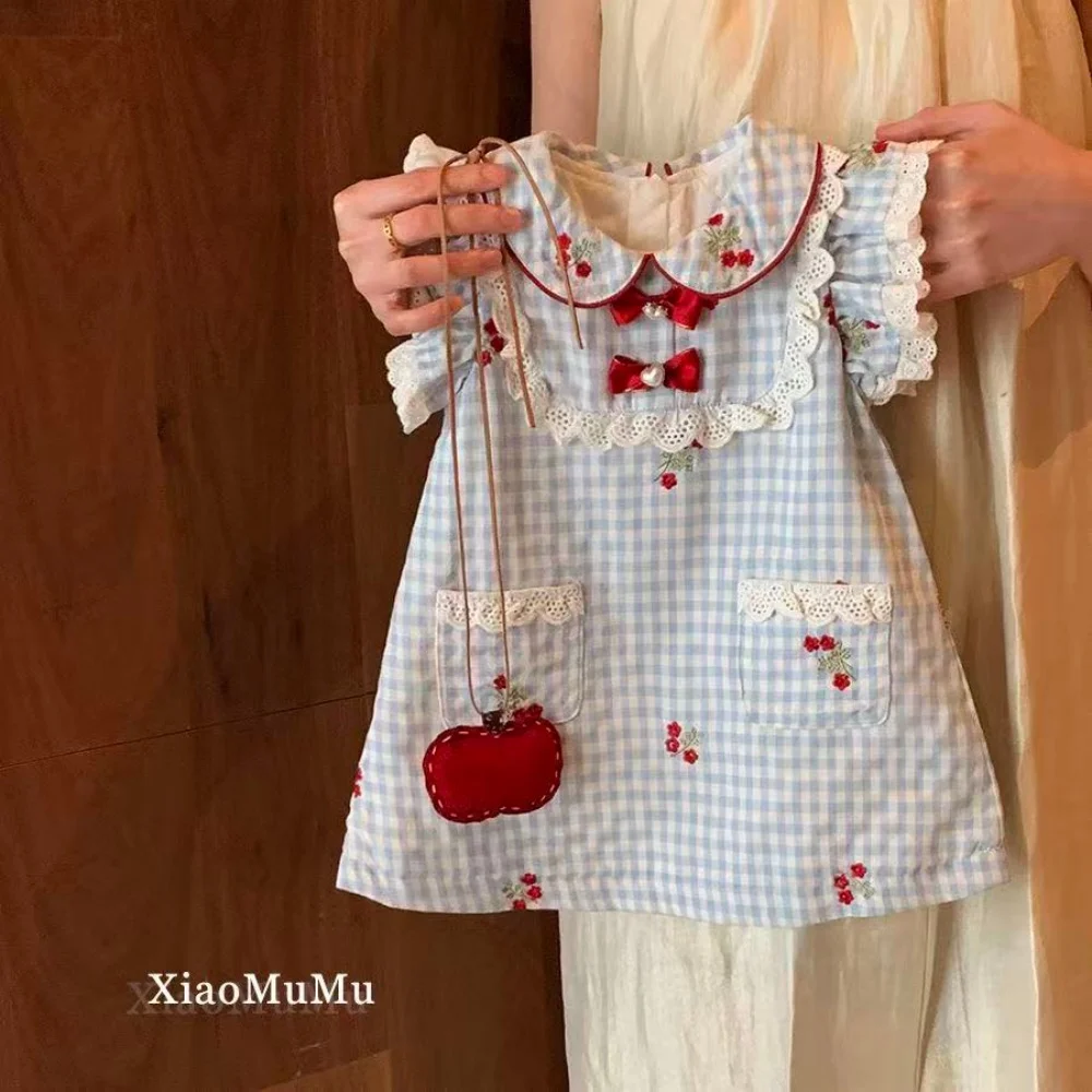 Girls' Plaid Dress Summer New Style Children's Lace Trim Dress Baby Girls Fashionable Princess Dress
Girls' Plaid Dress Summer New Style Children's Lace Trim Dress Baby Girls Fashionable Princess Dress
