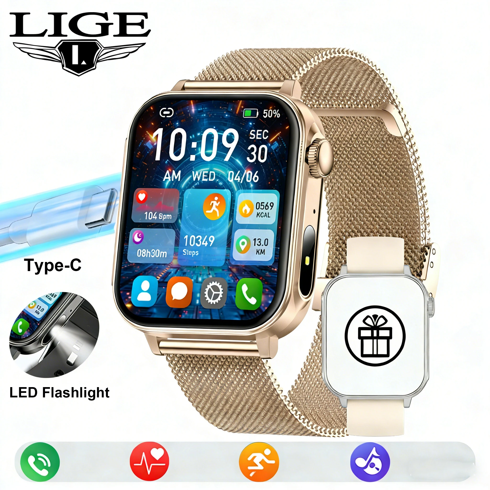 New Men Smart Watch Women Type-C Charging 1.83inch HD Screen Heart Rate Health Manager Bluetooth Call Smartwatch LED Flashlight
New Men Smart Watch Women Type-C Charging 1.83inch HD Screen Heart Rate Health Manager Bluetooth Call Smartwatch LED Flashlight