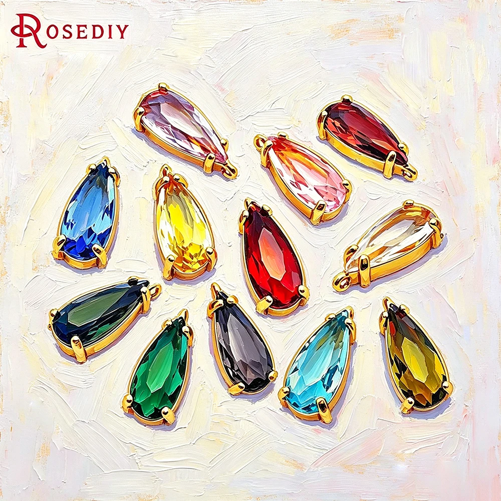 6PCS 16x8MM 18K Gold Color Brass Glass Long Drop Shape Earrings Charms Pendants High Quality Jewelry Making Diy Findings
6PCS 16x8MM 18K Gold Color Brass Glass Long Drop Shape Earrings Charms Pendants High Quality Jewelry Making Diy Findings