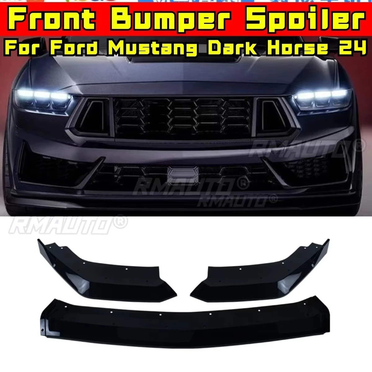 Car Front Bumper Lip Diffuser Spoiler Glossy Black Modification Part for Ford Mustang Dark Horse 2024 Bumper Protector Body Kit 
Car Front Bumper Lip Diffuser Spoiler Glossy Black Modification Part for Ford Mustang Dark Horse 2024 Bumper Protector Body Kit