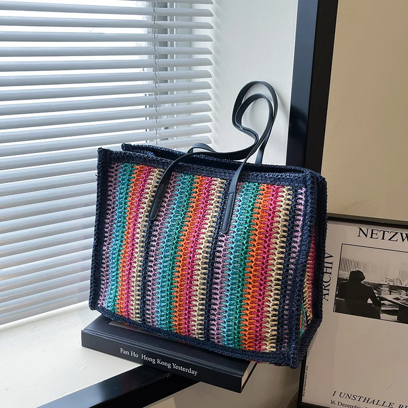 2025 Summer New Colorful Striped Woven Bag Forest Series Leisure Grass Woven Bag Large Capacity Commuter Bag for Women
2025 Summer New Colorful Striped Woven Bag Forest Series Leisure Grass Woven Bag Large Capacity Commuter Bag for Women