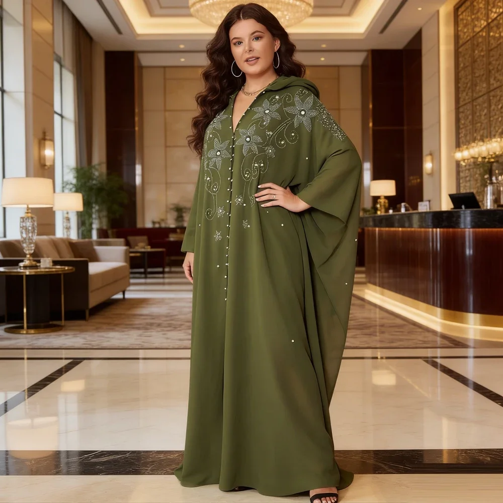 African Dresses for Women Diamonds Ankara Dahsiki Evening Party Dress Loose Boubou Robe Dubai Abaya Djellaba Hooded Kaftan Gown
African Dresses for Women Diamonds Ankara Dahsiki Evening Party Dress Loose Boubou Robe Dubai Abaya Djellaba Hooded Kaftan Gown