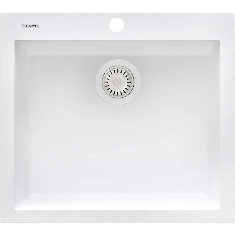 22 x 20 inch Drop-in Topmount Granite Composite Single Bowl Kitchen Sink - Arctic White
22 x 20 inch Drop-in Topmount Granite Composite Single Bowl Kitchen Sink - Arctic White
