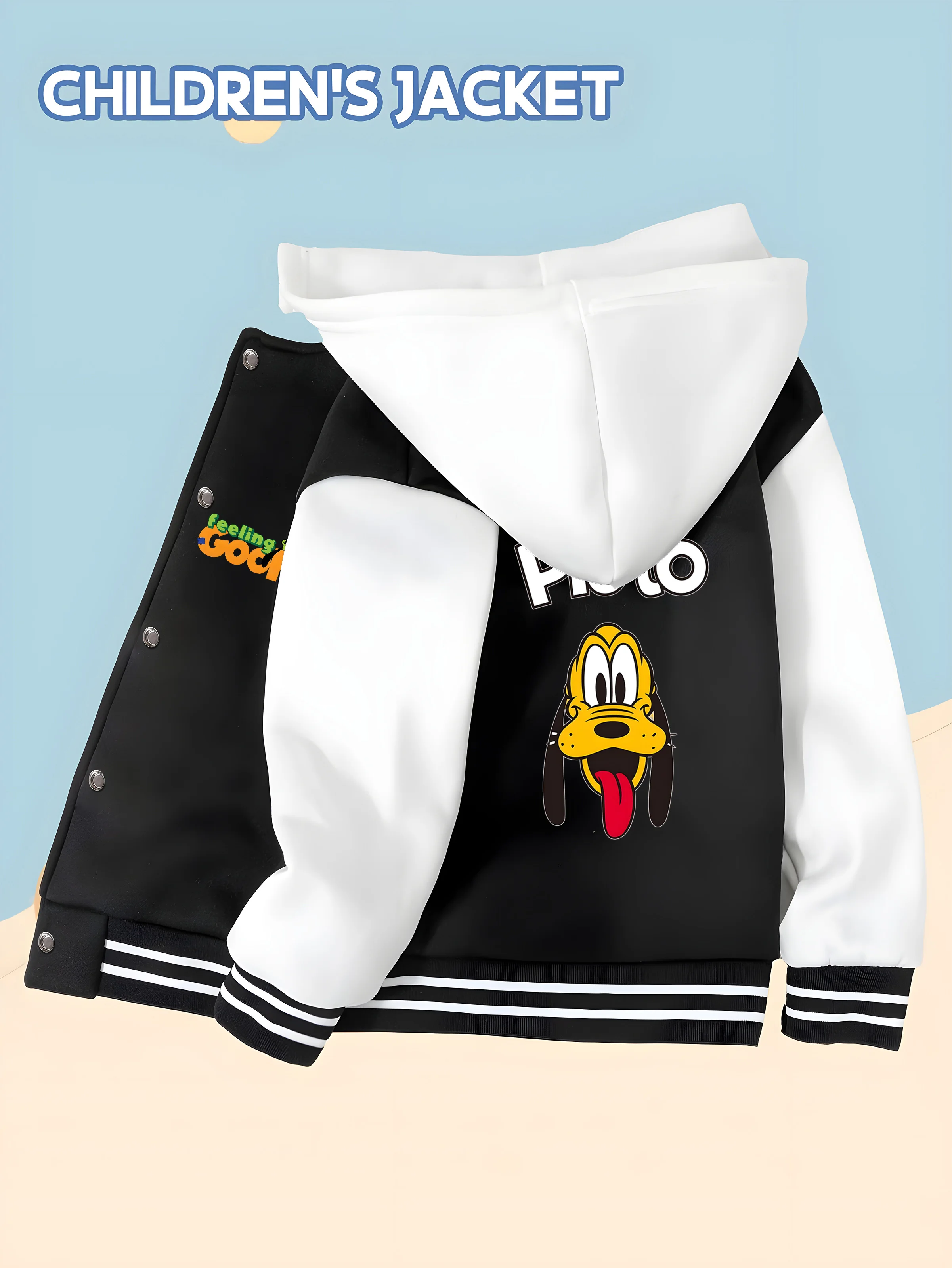 MINISO Disney Boys Baseball Jacket - Pluto cute print, double-sided pattern design, cute style, comfortable fabric,
MINISO Disney Boys Baseball Jacket - Pluto cute print, double-sided pattern design, cute style, comfortable fabric,