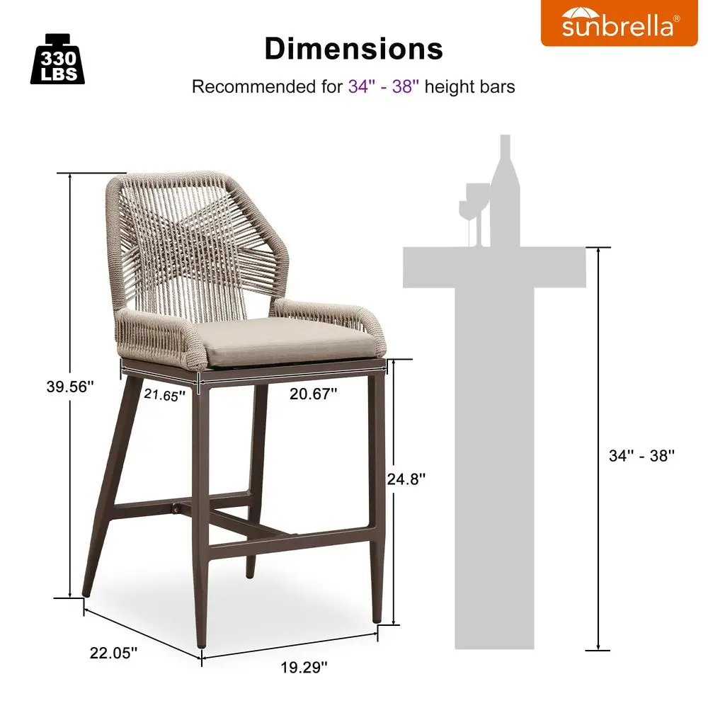 Patio Counter Height Bar Stools 24 H Set of 4 Modern Rattan Bar Chairs Aluminum Stool Outdoor Wicker Barstools with Back and Ta
Patio Counter Height Bar Stools 24 H Set of 4 Modern Rattan Bar Chairs Aluminum Stool Outdoor Wicker Barstools with Back and Ta
