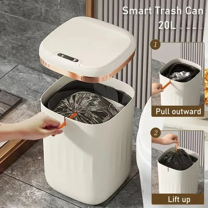 20L Automatic Smart Sensor Trash Can Waterproof Large-capacity Bathroom Toilet Paper Basket Kitchen Black Trash Bin
20L Automatic Smart Sensor Trash Can Waterproof Large-capacity Bathroom Toilet Paper Basket Kitchen Black Trash Bin