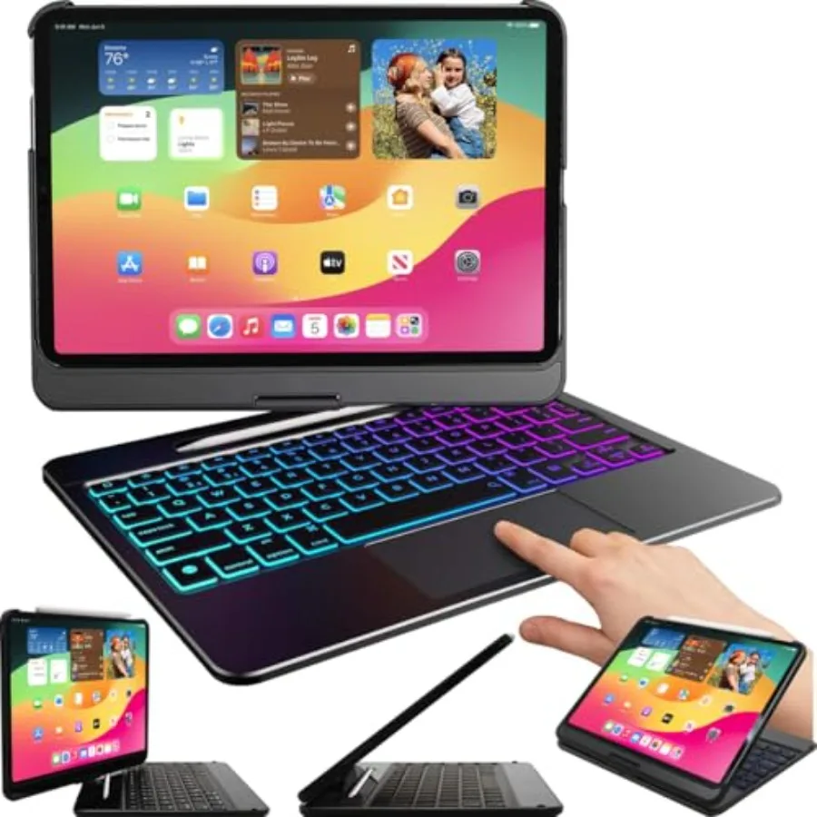 iPad Pro 12.9 Case with Keyboard for 2022 6th Gen and 2021 5th Gen iPad Air 13 Inch Case Keyboard Backlit 360 Rotatable Black P
iPad Pro 12.9 Case with Keyboard for 2022 6th Gen and 2021 5th Gen iPad Air 13 Inch Case Keyboard Backlit 360 Rotatable Black P