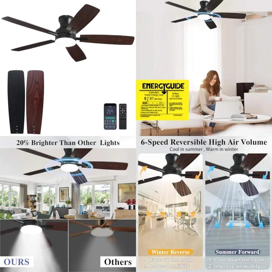 Ceiling Fans with Lights and Remote Control, door/Outdoor Flush Mount Low Profile Commercial Reversible Dimmable Ceilg Fans for
Ceiling Fans with Lights and Remote Control, door/Outdoor Flush Mount Low Profile Commercial Reversible Dimmable Ceilg Fans for