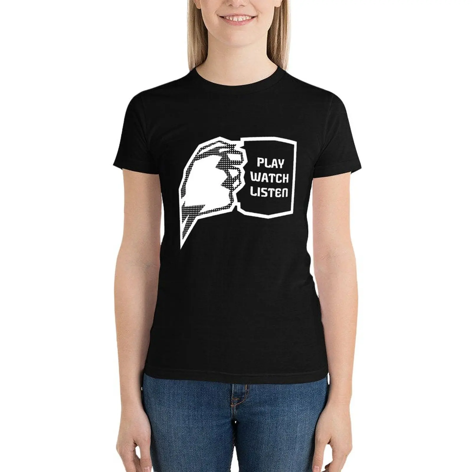 Play, Watch, Coffee (white) T-Shirt cute clothes female anime clothes t shirt for Women
Play, Watch, Coffee (white) T-Shirt cute clothes female anime clothes t shirt for Women