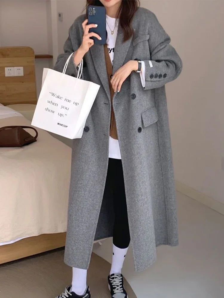 Winter Long Wool Coat Women Thick Warm Wool Jacket Female Korean Fashion Loose Outwear Ladies Casual Long Sleeve Cardigan Coats
Winter Long Wool Coat Women Thick Warm Wool Jacket Female Korean Fashion Loose Outwear Ladies Casual Long Sleeve Cardigan Coats
