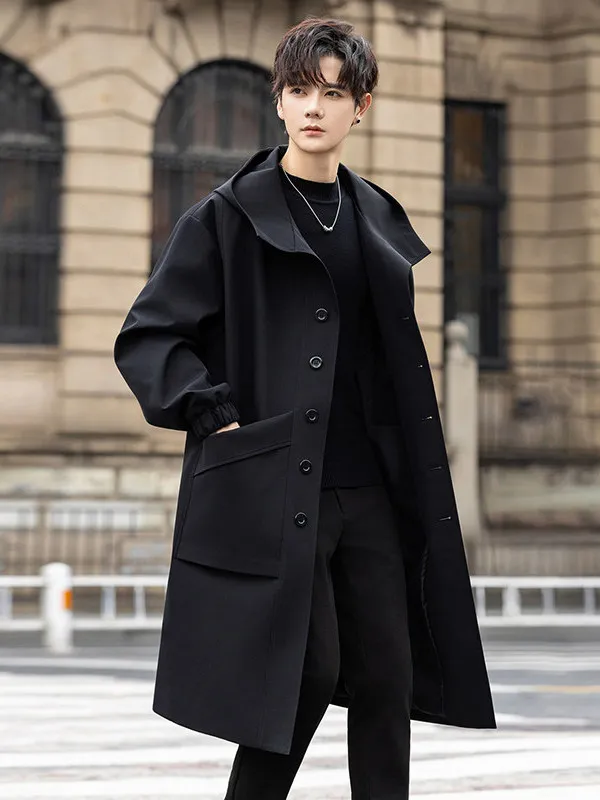 Black Neapolitan Hooded Jacket Men's Style Mid-Length Coat American High-End Single-Button Windbreaker Outerwear
Black Neapolitan Hooded Jacket Men's Style Mid-Length Coat American High-End Single-Button Windbreaker Outerwear