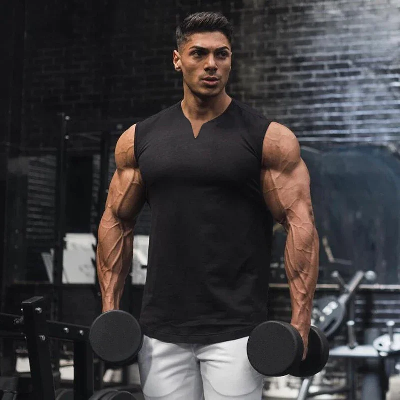 Men Workout Sleeveless Shirt Fitness Running Vest Muscle Singlets Plain Gym Clothing V Neck Summer Cotton Bodybuilding Tank Top
Men Workout Sleeveless Shirt Fitness Running Vest Muscle Singlets Plain Gym Clothing V Neck Summer Cotton Bodybuilding Tank Top