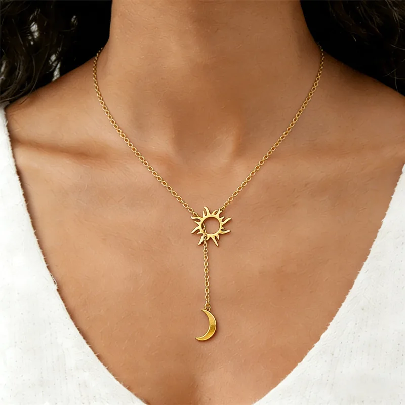 Fashion Long Twisted Sun Moon Necklace for Women Elegant Four Side Twist Stainless Steel Pendant Daily Party Accessories
Fashion Long Twisted Sun Moon Necklace for Women Elegant Four Side Twist Stainless Steel Pendant Daily Party Accessories