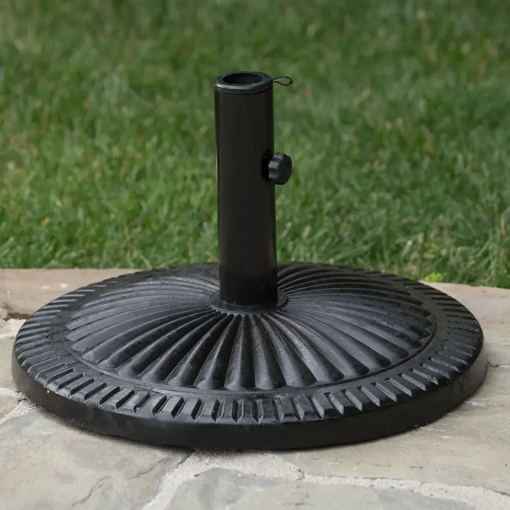Patio Umbrella Base - Black Resin and Steel, Outdoor Furniture
Patio Umbrella Base - Black Resin and Steel, Outdoor Furniture