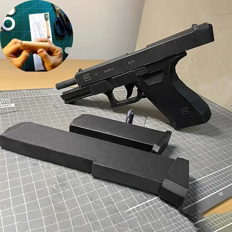 1:1 3D G17 G18 Pistol Paper Model Manual Gun Toy DIY Building Model Revolver Toy for Adults Exercise Your Hands-On Ability
1:1 3D G17 G18 Pistol Paper Model Manual Gun Toy DIY Building Model Revolver Toy for Adults Exercise Your Hands-On Ability