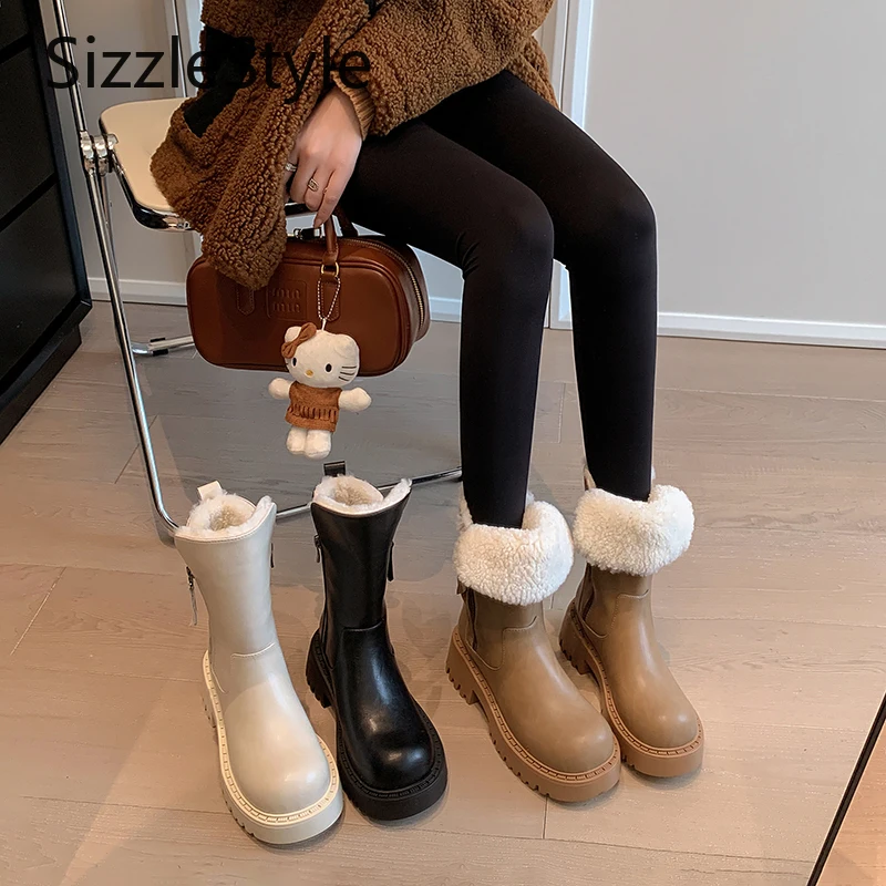 Stylish and Simple Waterproof Platform Side Zipper Warm and Comfortable Thick-soled Women's Mid-calf Snow Boots
Stylish and Simple Waterproof Platform Side Zipper Warm and Comfortable Thick-soled Women's Mid-calf Snow Boots