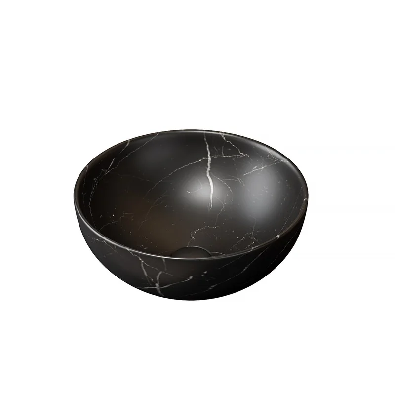 Matte Black Ceramic Bathroom Sink with Stone Texture, No Faucet, 14-Inch
Matte Black Ceramic Bathroom Sink with Stone Texture, No Faucet, 14-Inch