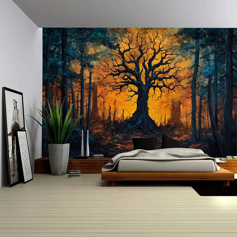 Psychedelic forest tapestry mysterious tree cartoon wall art decoration wall hanging hippie bedroom living room background cloth
Psychedelic forest tapestry mysterious tree cartoon wall art decoration wall hanging hippie bedroom living room background cloth