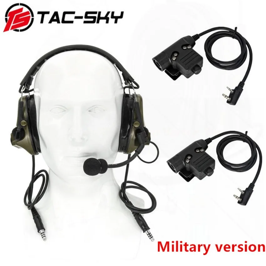 TS TAC-SKY Тактическая гарнитура COMTACIII с двойной связью, защита слуха, электронные наушники для стрельбы, гарнитура + 2 U94 PTT
TS TAC-SKY Тактическая гарнитура COMTACIII с двойной связью, защита слуха, электронные наушники для стрельбы, гарнитура + 2 U94 PTT