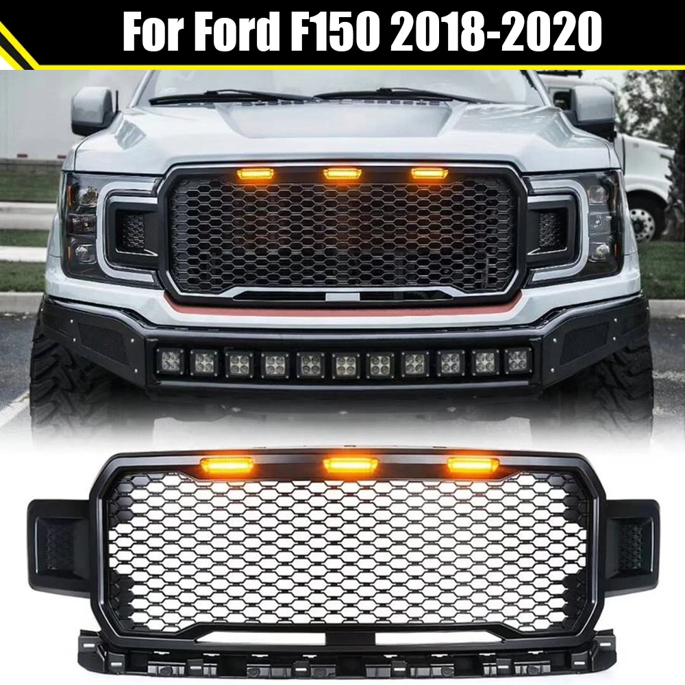 Matte Black Grill ABS Front Bumper Grilles Upper Grilles With LED Light For F150 2018 2019 2020 Raptor Style Auto Parts Grille
Matte Black Grill ABS Front Bumper Grilles Upper Grilles With LED Light For F150 2018 2019 2020 Raptor Style Auto Parts Grille
