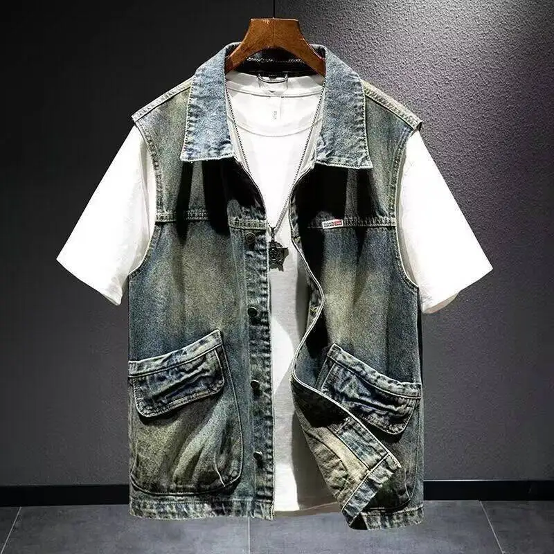 Korean Popular Clothes Pants Handsome Denim Retro Tooling Vest Spring Autumn Casual Outdoor Loose Vintage Vest Men's Clothing
Korean Popular Clothes Pants Handsome Denim Retro Tooling Vest Spring Autumn Casual Outdoor Loose Vintage Vest Men's Clothing