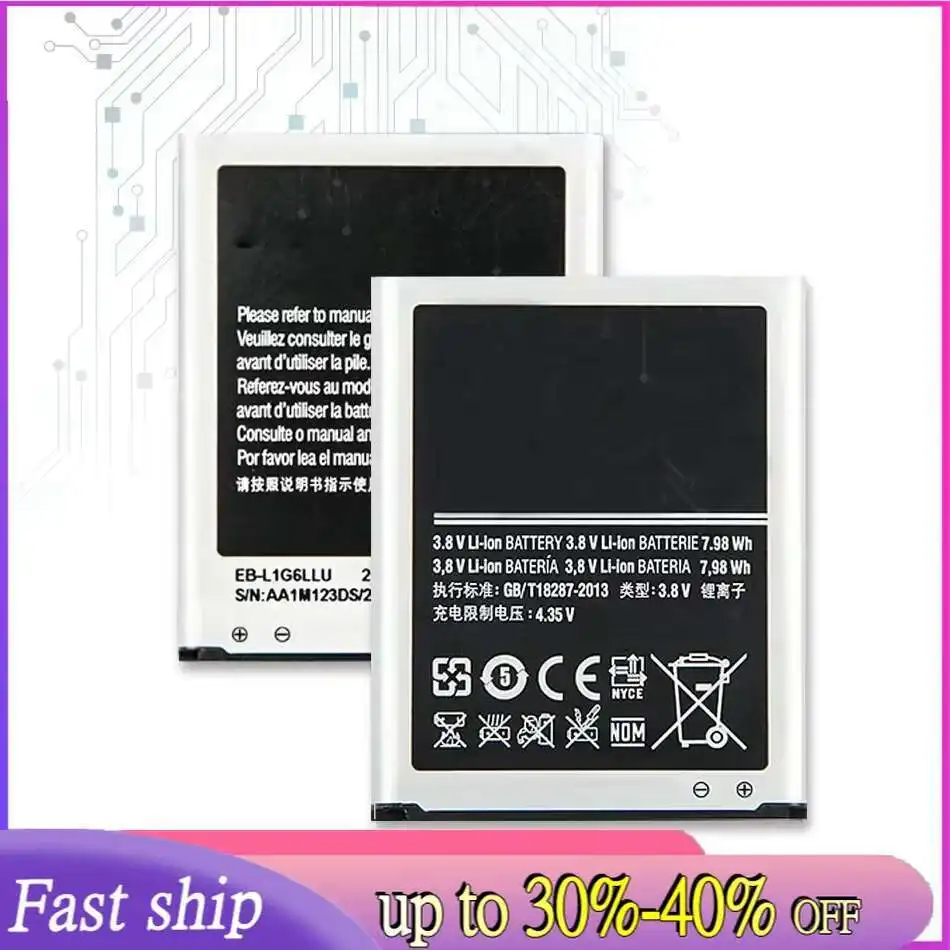 Новый аккумулятор EB L1G6LLU EB-L1G6LLU для Samsung Galaxy S3 S III 3 I9300 I9300i I9082 I9060 R530 Grand Neo Duos
Новый аккумулятор EB L1G6LLU EB-L1G6LLU для Samsung Galaxy S3 S III 3 I9300 I9300i I9082 I9060 R530 Grand Neo Duos