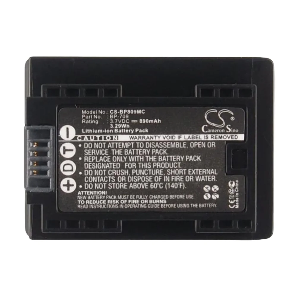 Li-ion Camera Battery for Canon,3.7V,890mAh,VIXIA HF M52 VIXIA HF M50 IXIA HF R306 LEGRIA HF R38 BP-709
Li-ion Camera Battery for Canon,3.7V,890mAh,VIXIA HF M52 VIXIA HF M50 IXIA HF R306 LEGRIA HF R38 BP-709