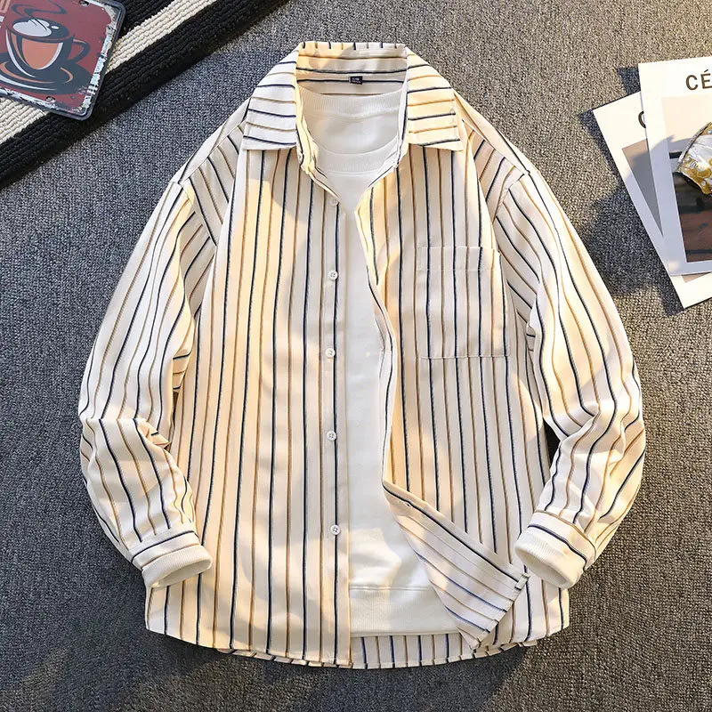 2025 spring/summer high-quality men's American workwear striped casual men's shirt pure cotton shirt 
2025 spring/summer high-quality men's American workwear striped casual men's shirt pure cotton shirt