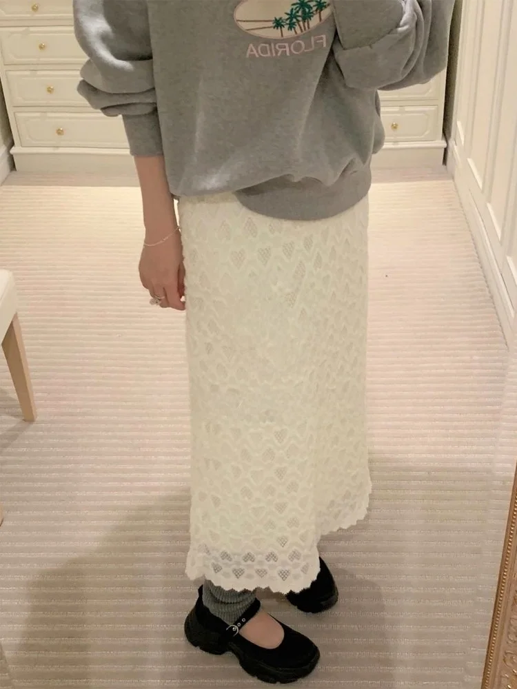 Корейская юбка Sweet Heart с кружевом и эластичной талией, женская осенняя универсальная приталенная юбка А-силуэта для невысоких, с завышенной талией
Корейская юбка Sweet Heart с кружевом и эластичной талией, женская осенняя универсальная приталенная юбка А-силуэта для невысоких, с завышенной талией