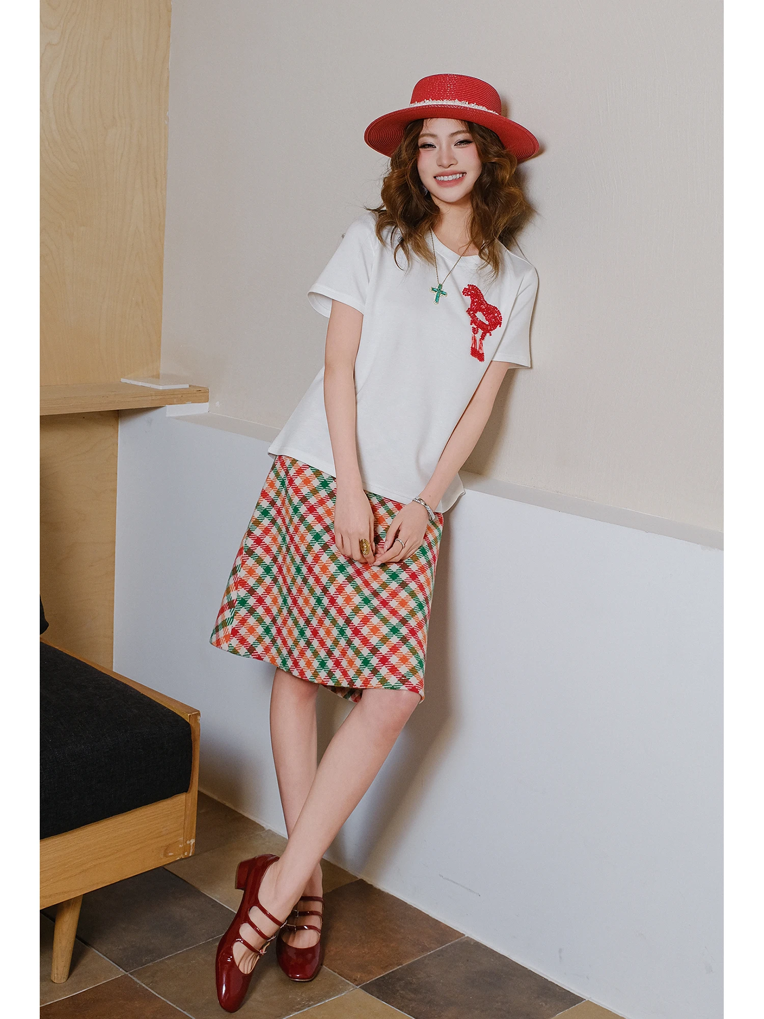 MIUCO High Waist A-Line Skirt Retro Korean Sle Slim Fit Geometric Plaid Versatile Color Blo Straight Tube Skirt
MIUCO High Waist A-Line Skirt Retro Korean Sle Slim Fit Geometric Plaid Versatile Color Blo Straight Tube Skirt