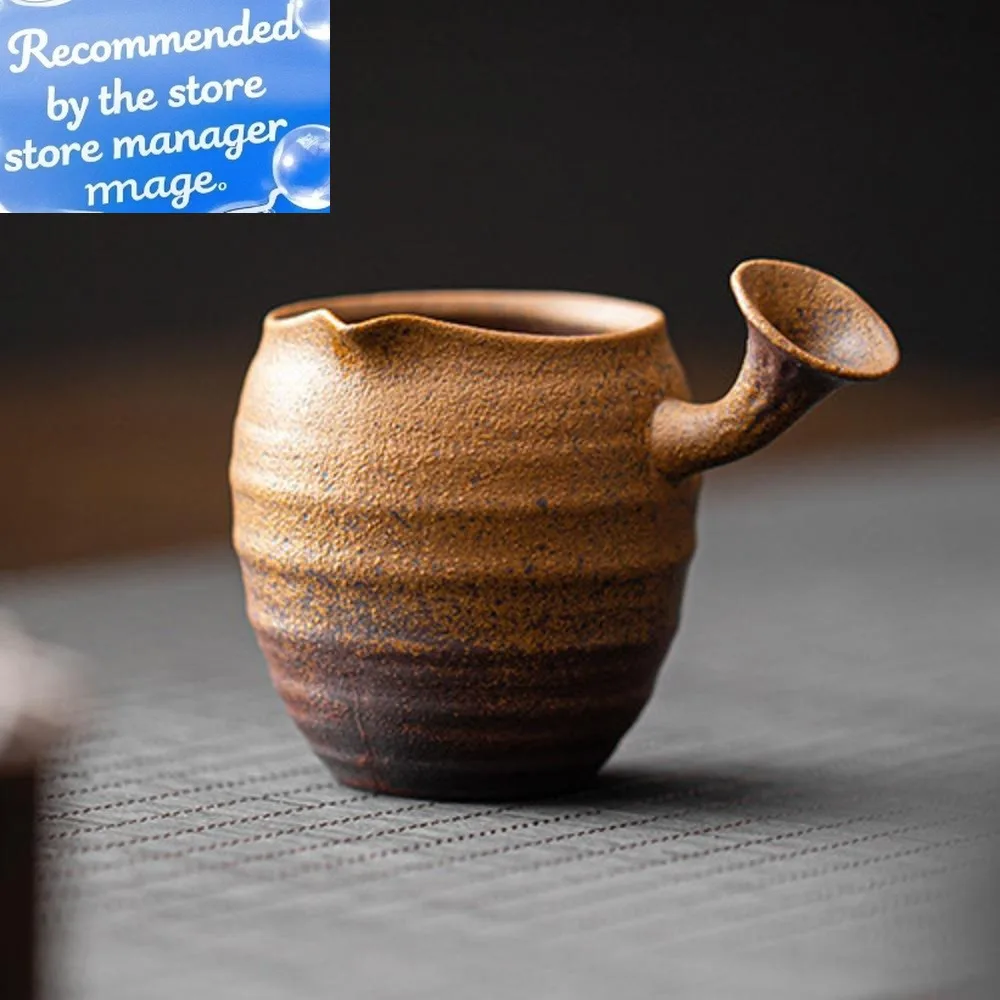 130ml Retro Sauce Glazed Side Handle Tea Pitcher Handmade Coarse Pottery Fair Cup Cha Hai Household Justice Cup Cha Supplies
130ml Retro Sauce Glazed Side Handle Tea Pitcher Handmade Coarse Pottery Fair Cup Cha Hai Household Justice Cup Cha Supplies
