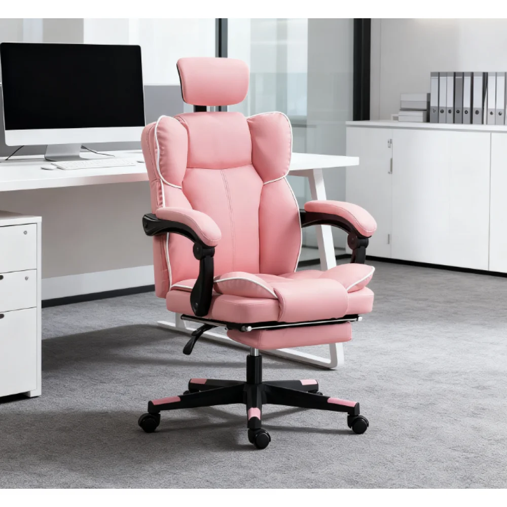 Практичное игровое офисное кресло, специально разработанное для домашних геймеров и офисных работников, с функцией откидывания спинки и подставкой для ног
Практичное игровое офисное кресло, специально разработанное для домашних геймеров и офисных работников, с функцией откидывания спинки и подставкой для ног