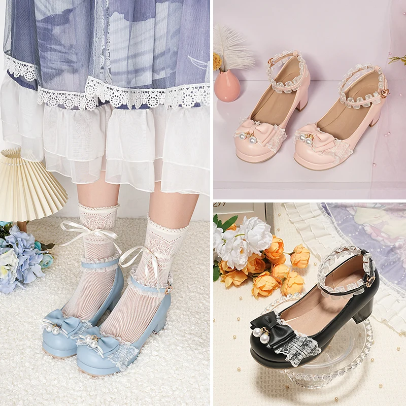 Sweet Bow Small Size Lolita Shoes Girls Cute Student Large High Heels Female Fairy Temperament Women's
Sweet Bow Small Size Lolita Shoes Girls Cute Student Large High Heels Female Fairy Temperament Women's