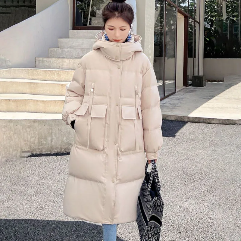 New Down Cotton-Padded Jacket Women's Overcoat Long Hooded Color Matching Korean Casual Thick Warm Parka Coat 2023 Autumn Winter
New Down Cotton-Padded Jacket Women's Overcoat Long Hooded Color Matching Korean Casual Thick Warm Parka Coat 2023 Autumn Winter