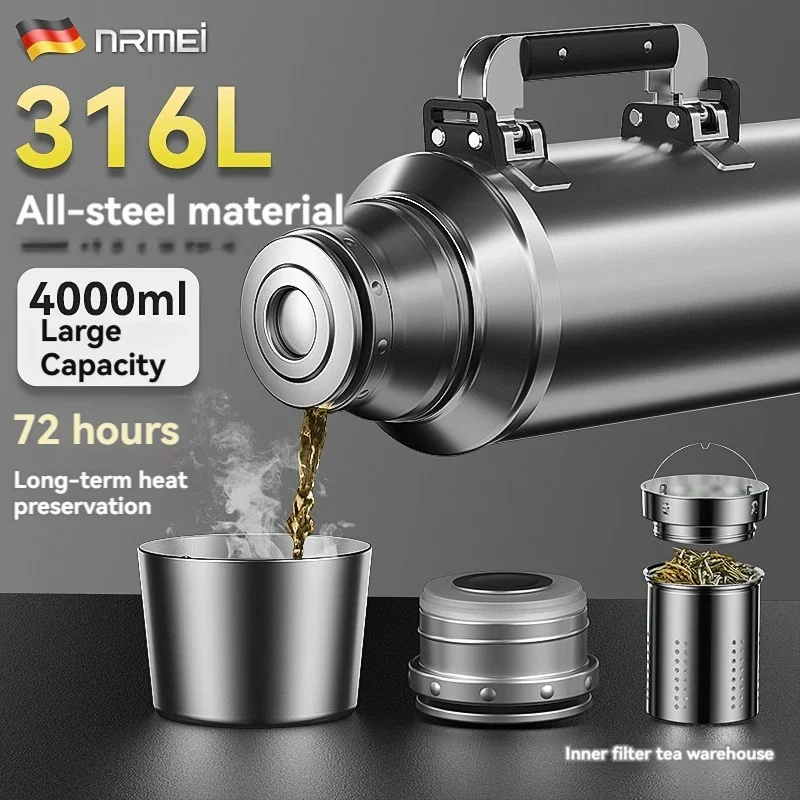 3L/4L Thermos Water Bottle Insulated Large Vacuum Flask With Handle Leak Proof Stainless Steel Portable Perfect For Tea Outdoor
3L/4L Thermos Water Bottle Insulated Large Vacuum Flask With Handle Leak Proof Stainless Steel Portable Perfect For Tea Outdoor