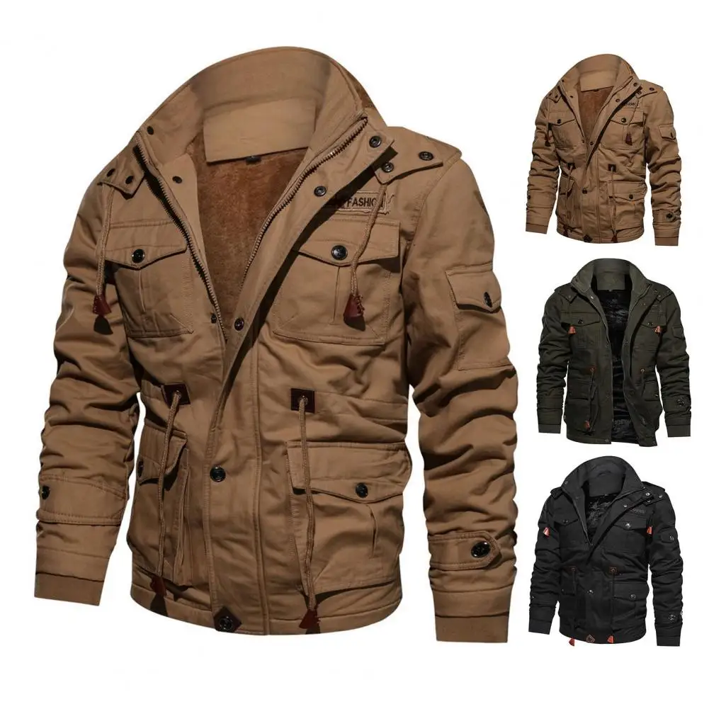 Multi pocket Design Jacket Thickened Plush Men's Winter Jacket Windproof Warm with Multiple Pockets Men Fleece Work
Multi pocket Design Jacket Thickened Plush Men's Winter Jacket Windproof Warm with Multiple Pockets Men Fleece Work