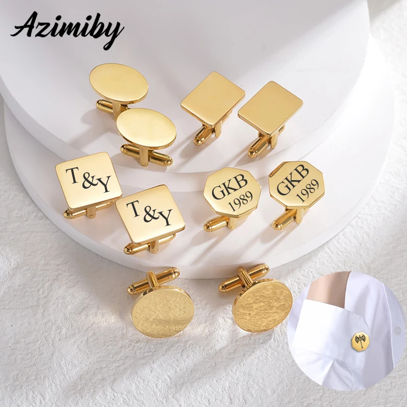 Azimiby Customizable Name Letter Polished Geometric Shape Cufflinks Stainless Steel For Men Special Gifts With Your Own Design
Azimiby Customizable Name Letter Polished Geometric Shape Cufflinks Stainless Steel For Men Special Gifts With Your Own Design