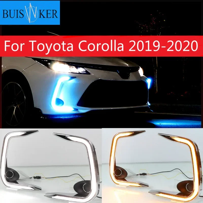 For Toyota Corolla 2019 2020 LED DRL Daytime Running Lights with Yellow turn signal lamp front bumper car styling
For Toyota Corolla 2019 2020 LED DRL Daytime Running Lights with Yellow turn signal lamp front bumper car styling