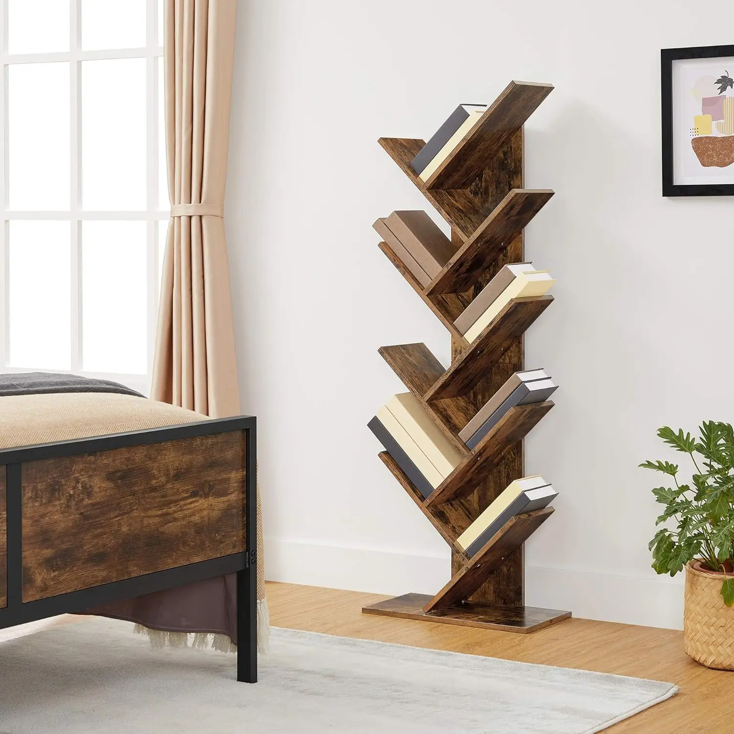 9-Tier Floor Standing Tree Bookshelf, with Shelves for Living Room, Home Office, Rustic Brown
9-Tier Floor Standing Tree Bookshelf, with Shelves for Living Room, Home Office, Rustic Brown