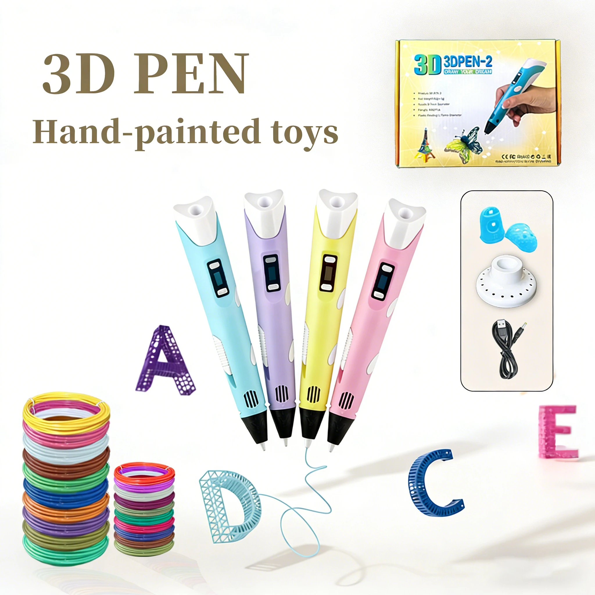 Children 3D Printing Pen 3D Pen Drawing Pen Set LCD Display PLA Filament Creative DIY Art Tools for Kids Birthday Christmas Gift
Children 3D Printing Pen 3D Pen Drawing Pen Set LCD Display PLA Filament Creative DIY Art Tools for Kids Birthday Christmas Gift