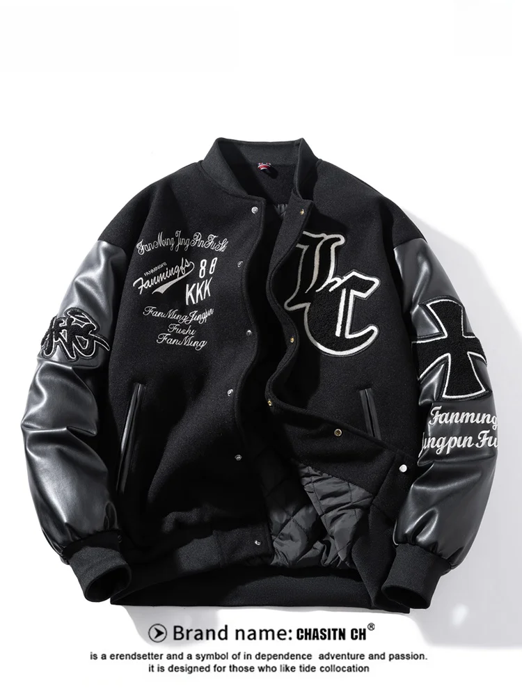 Retro American Embroidered Cotton Jaet for Men Winter Faion Brand PU Leather Sve Loose Flight Cotton Coat Couple Thi...
Retro American Embroidered Cotton Jaet for Men Winter Faion Brand PU Leather Sve Loose Flight Cotton Coat Couple Thi...