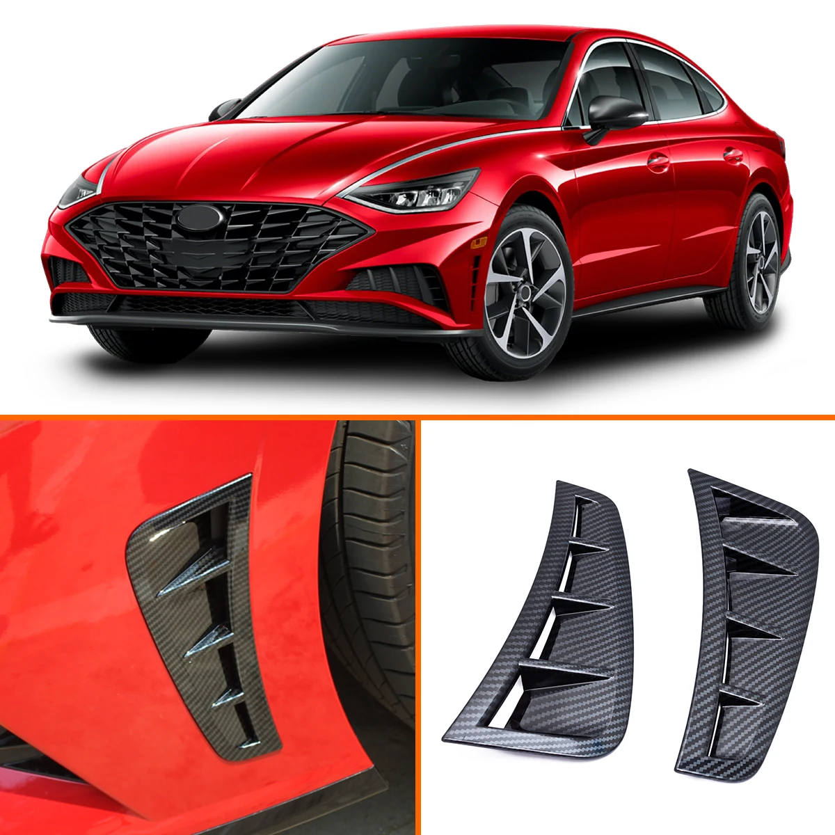 Для Hyundai Sonata 2020-2023: Накладка на передний бампер из АБС-пластика под карбон, декоративная накладка на боковой воздухозаборник, внешние аксессуары
Для Hyundai Sonata 2020-2023: Накладка на передний бампер из АБС-пластика под карбон, декоративная накладка на боковой воздухозаборник, внешние аксессуары