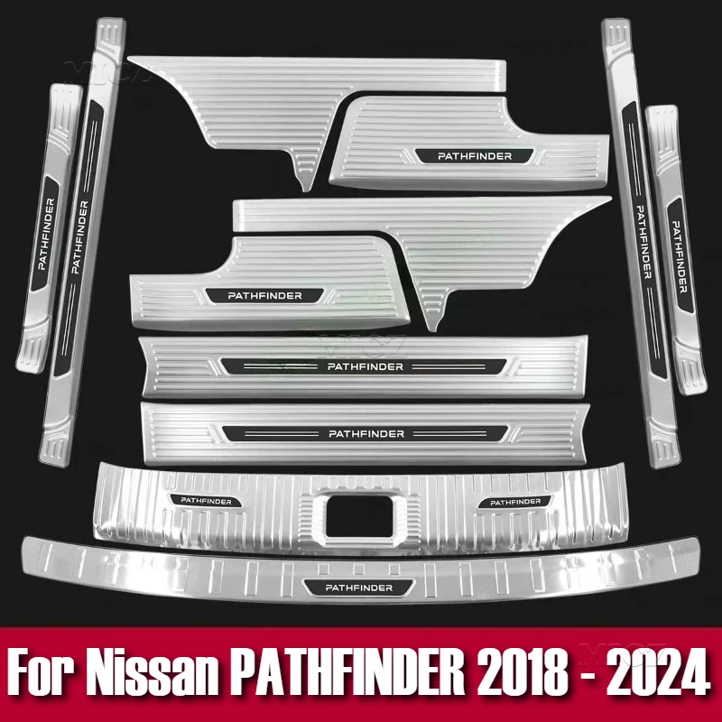 For Nissan PATHFINDER 2018 - 2024 Stainless Steel Rear Bumper Protector Sill Trunk Tread Plate Trim Car Accessories
For Nissan PATHFINDER 2018 - 2024 Stainless Steel Rear Bumper Protector Sill Trunk Tread Plate Trim Car Accessories