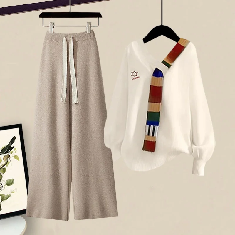 Ленивый женский вязаный свитер, комплект Long Sve V-Ne, прямые брюки с высокой талией, осенняя мода, повседневная утягивающая одежда
Ленивый женский вязаный свитер, комплект Long Sve V-Ne, прямые брюки с высокой талией, осенняя мода, повседневная утягивающая одежда