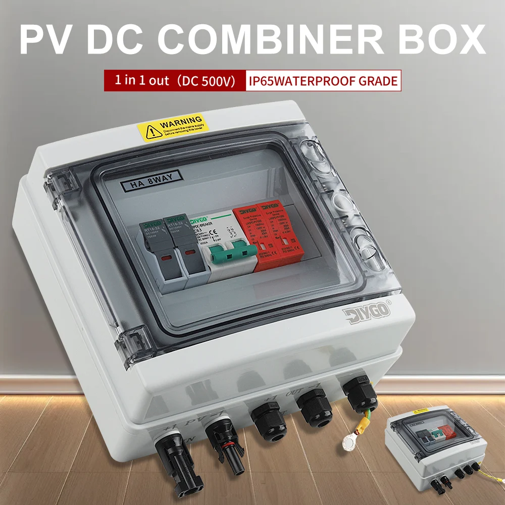 1 In 1 Out Solar Photovoltaic PV Combiner Box 500V Lightning Protection Waterproof Box DC Fuse MCB SPD 16/20/25/32/40/50/63A
1 In 1 Out Solar Photovoltaic PV Combiner Box 500V Lightning Protection Waterproof Box DC Fuse MCB SPD 16/20/25/32/40/50/63A
